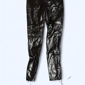 AKIRA Shiny Black Faux Leather Pants